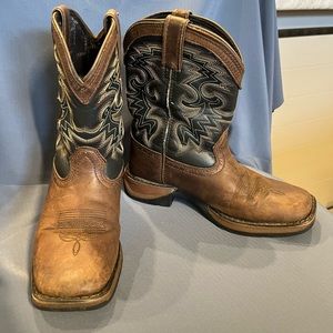 Kids Durango 8” Western Boots Size 1.5 M Tan/Black